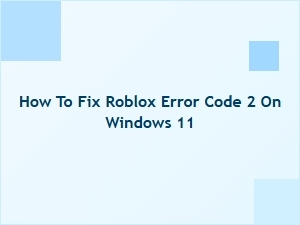 How to Fix Roblox Error Code 2 on Windows 11